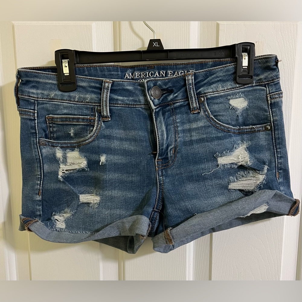 American Eagle super low denim shorts size 10 shortie